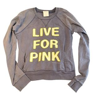 Vintage PINK Victoria's Secret Gray Sweater with classic dog  on back